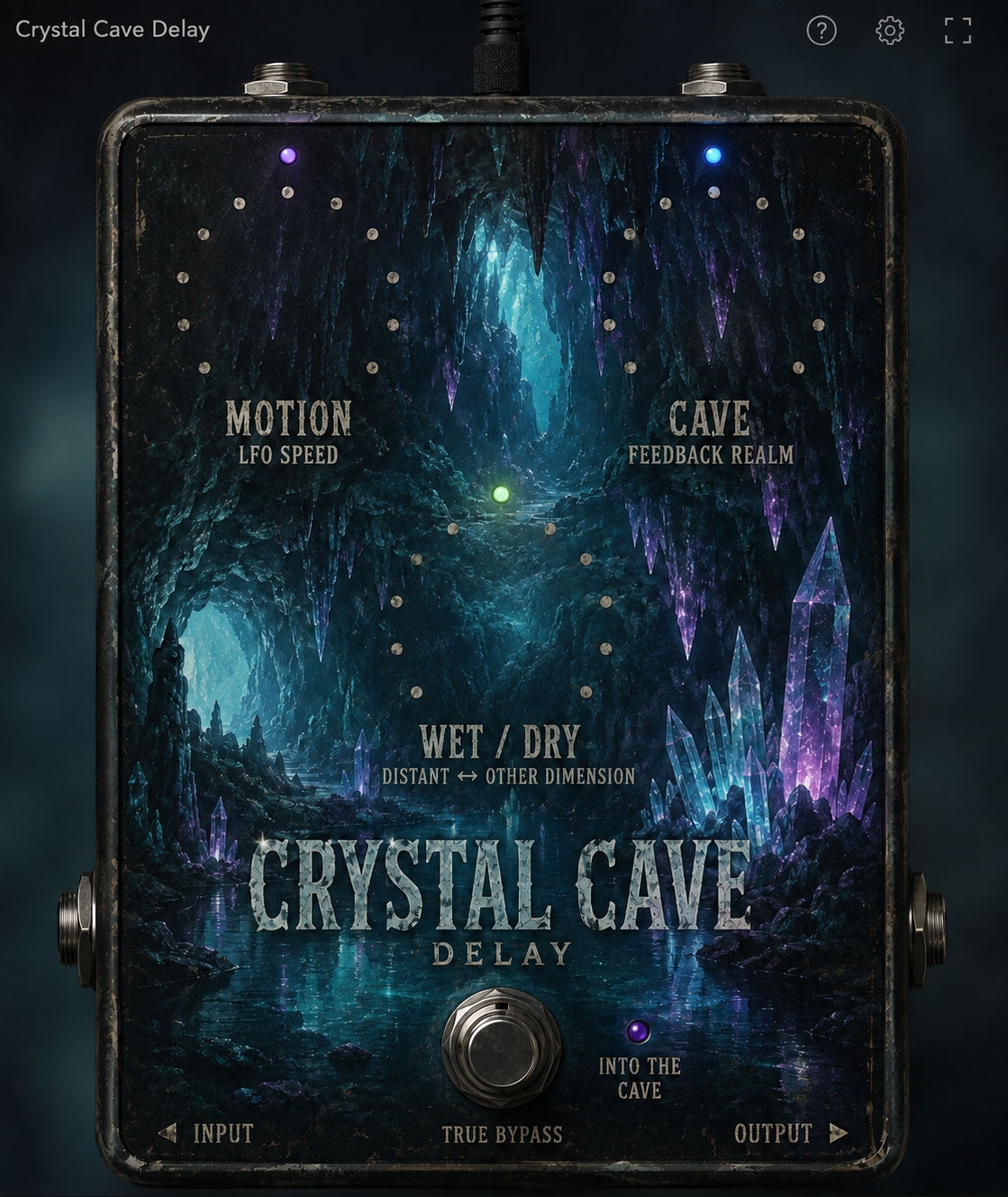 Crystal Cave Delay pedal face